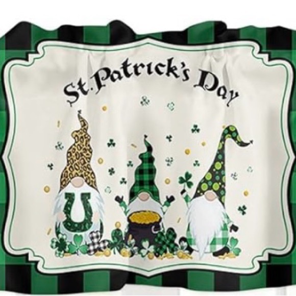 New St.Patrick's Day Gnome Valance Curtain - Picture 4 of 4